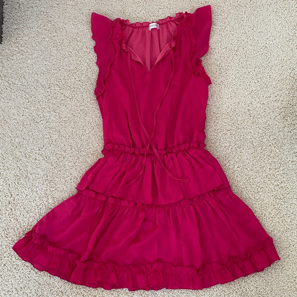 Vestique Pink Ruffle Mini Dress